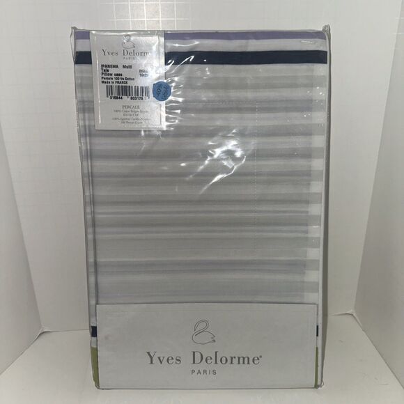 Yves Delorme IPANEMA MULTI PERCALE PILLOWCASE LUXURY 19x29 In - Picture 1 of 5